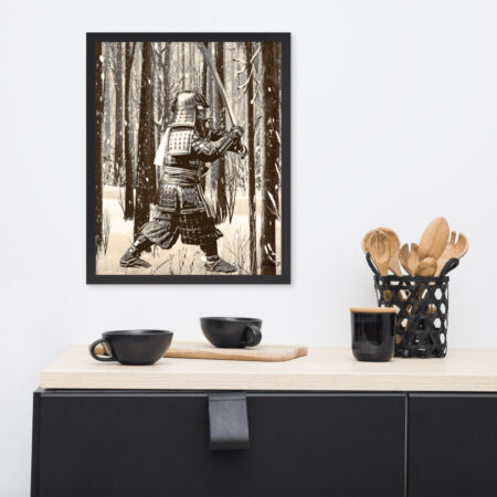 A Samurai in the forest by Nizako, Art on Framed Poster